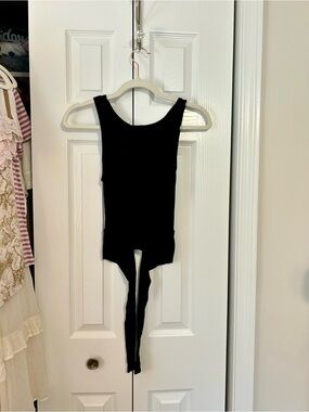 Victoria's Secret Black Crop Tank with Tie-Front